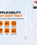 Portable Fuel Transfer Pump With Auto Stop Sensor Prevents Spills 3.2 GPM Automatic Fuel Transfer Kit with white hose and trigger.