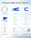 Package content of the Easy Do It Yourself Refrigerator Water Line Kit For Ice Maker With One Quarter Inch OD 39.4 Foot Tubing.