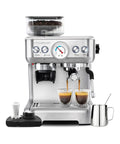 Next Level All In One Espresso Machine With Built In Grinder For Killer Shots At Home with integrated grinder and dual coffee shots.