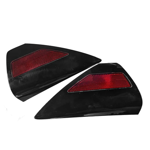 No Sweat Drop In Pair Of Red Rear Bumper Reflectors Covers For Tesla Model 3 And 2019 Plus Fits Model Y 2017 To 2020 angled view
