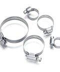 Heavy Duty Stainless Steel Hose Clamps Kit, Thirty Two Pack, Adjustable From One Quarter Inch To Two Inches, Six To Fifty One Millimeters