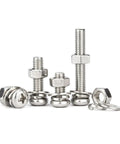 Hex Nut And Bolt Set Universal Hardware Kit PM6x16 10 Sets Pro Grade Fasteners With Smooth Burr Free Finish Deep Threads Uniform Pitch And Easy Install For DIYers And Weekend Warriors, stainless steel bolts and nuts
