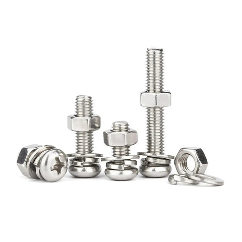 Hex Nut And Bolt Set Universal Hardware Kit PM6x16 10 Sets Pro Grade Fasteners With Smooth Burr Free Finish Deep Threads Uniform Pitch And Easy Install For DIYers And Weekend Warriors, stainless steel bolts and nuts