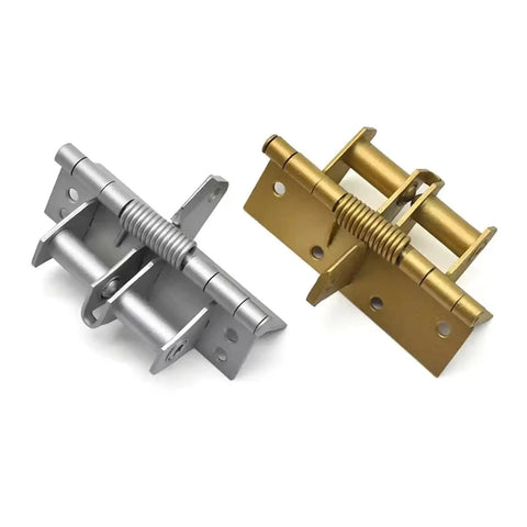 Spring Loaded Automatic Door Closer Hinge With Hidden Positioning For Smooth Door Closure Gold Finish and silver variant
