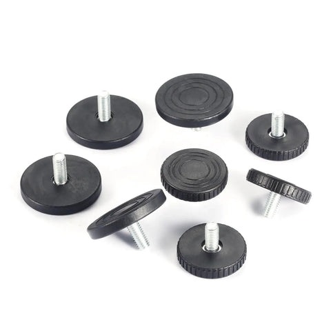 Adjustable Furniture Leveling Feet With M8 Threads Screw On Glide Base 40mm Or 50mm Diameter Durable Rust Resistant Easy Height Adjustment