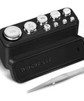 M1 Class 9 Piece Pro Grade Stainless Steel Calibration Weight Kit 210g Set With 1g 2g 5g 10g 20g 50g 100g in black case with tweezers