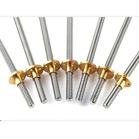 Beefy Heavy Duty T20 Leadscrew With 20mm Diameter Brass Nut Length From 100mm To 1000mm CNC And 3D Printing Ready Standard T20 Mount 8mm Lead 4 Start Smooth Precise Motion For DIY Machining, assorted lengths with brass nuts