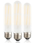 Dimmable 6W Tubular LED Bulbs 60W Equivalent, 2700K Warm White, 600 Lumens, Frosted Finish, E26 Medium Base, 3 Pack