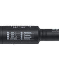 Side view of Heyco 8-in-1 brake fluid tester, black handheld tool with DOT labels and Heyco branding