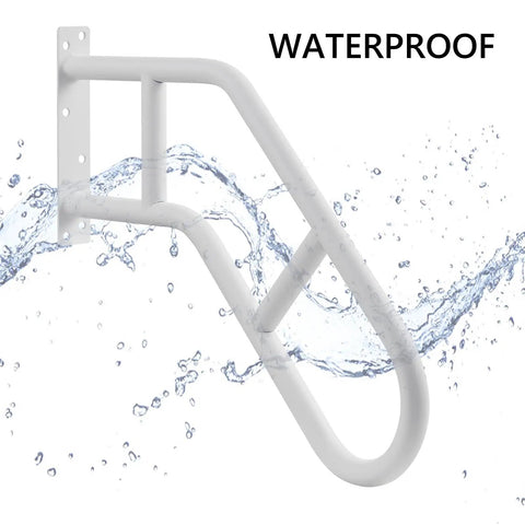 Heavy Duty Solid As A Nail U Shape Hand Rails For Outdoor Steps And Elderly Safety Rated Up To Eight Hundred Pounds, waterproof steel grab bar