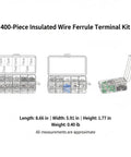 Super Cool 400 Piece Insulated Wire Ferrule Terminal Kit With Color Coded Copper Crimp Connectors For Stranded Wires To Tame Messy Ends, Perfect For Control Panels, Machinery Assembly, And Sweet Automotive Or Electronics Projects To Make Secure, compact case
