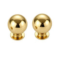 Two Pack One And A Quarter Inch Unlacquered Brass Cabinet Knobs Round Pulls, Solid Brass Hardware For Cabinets Drawers And Closets