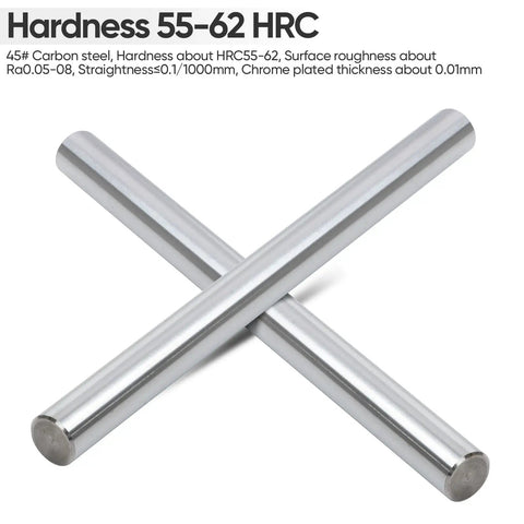 8Mm x 500Mm Linear Motion Rods Shaft Set Of 2 For CNC Machining And High Speed 3D Printing, 45# carbon steel