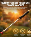 Power Washer Nozzle For Garden Hose With 3 Spray Tips And Quick Connect Brass Wand High Pressure Attachment For Car Wash Patio And Lawn Cleaning Leak Free And Easy To Use handheld with red nozzle tip