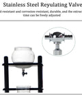 Premium Pine Wood And Glass Cold Brew Drip Coffee Maker 1000ml with stainless steel regulating valve for adjustable extraction.