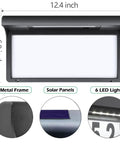 Solar Powered Address Sign With LED Illumination Auto Dusk To Dawn Sensor Weatherproof Outdoor Metal Plaque close-up view