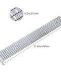 Self Adhesive Mirror Mosaic Sheets Pack With 9440 Pieces Of 5x5 Mm Silver Square Glass Tiles For DIY Crafts And Home Decor 20 Sheets Each 4 By 30 Cm Easy Peel And Stick showing sheet dimensions.