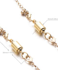 Screw-In Lobster Clasps For Necklaces And Bracelets With Magnetic Lock, Silver Or Gold Finish, 4 Pack shown in gold with dimensions