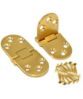 Two Pack Solid Brass Door Hinges With Concealed Flip Design For Tabletop And Furniture Includes Screws Durable Rust Resistant 80mm Long Heavy Duty Construction Smooth Edges Resistant To Scratches