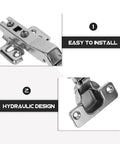 Close-up of Soft Close 45 Degree Cabinet Door Hinges For Corner Cabinets Balacoo Heavy Duty Metal Wardrobe Hinges With Damping Mechanism
