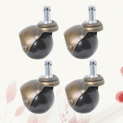 Antique Bronze Swivel Caster Wheels Built For Low Pile Carpet Smooth Slick Rolling Action And Super Quiet Glide set of four