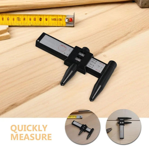 2pcs ABS Wheel Bolt Spacing Tool for Wheel Hub Precision Measurement placed on wood for accurate measurement.