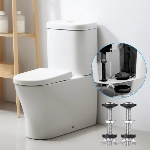 High-density foam gasket with 304 stainless steel toilet repair bolt and gasket kit for easy DIY bathroom leak fixing and secure connection.