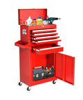Heavy Duty Rolling Tool Chest With Detachable Top Box And Lockable Wheels Tough As Nails Steel Cabinet For garage, open drawers, red finish