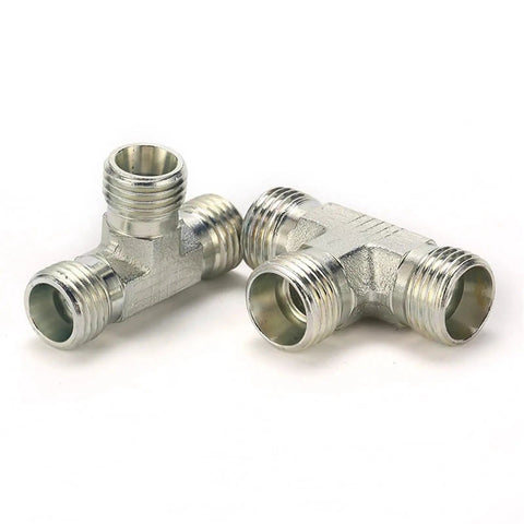 Close-up of 100 Piece Set M22 Metric Male Thread Equal Tee Pipe Fitting for Plumbing and Pneumatics, DIY Friendly, Heavy Duty