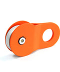10 Ton Aluminum Wheel Snatch Block For Offroad Recovery 22,000 LBS Capacity Durable Pulley Block In Orange, side view
