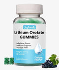 Lithium Orotate 5mg Gummies For Mood Support And Stress Management Vegan Sugar Free Non GMO Gluten Free Grape Flavor 60 Count
