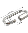 Six Pack Carbon Steel Chain Quick Links With M3 Quick Locking Carabiner Set D Shape Locking Quick Connectors, 32mm, 110 lbs.
