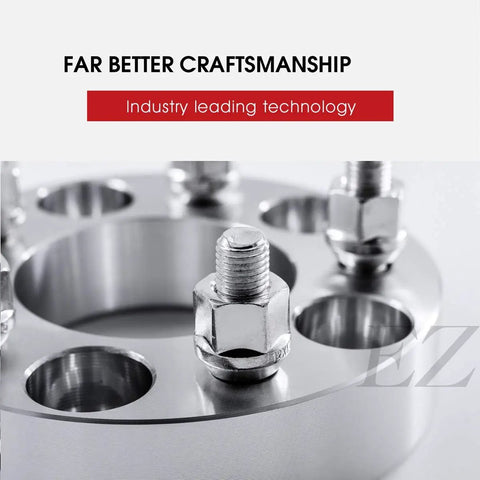 Close-up of 5x135 To 5x4.75 Wheel Adapters 1.5 Inch Thick Forged 6061 T6 Billet with CNC Machined Precision showing bolts