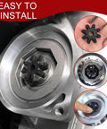 Heavy Duty Flexible Steering Coupler And Steering Gear Bushing Set Replaces Oem Power Steering Joint Connector showing installation details.