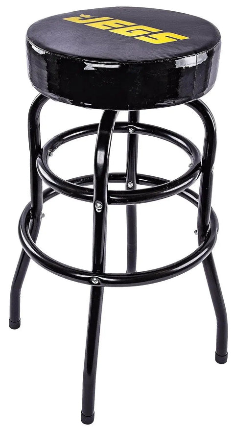 Heavy Duty Bar Stool 28.5 Inch High With 360 Degree Swivel And 14 Inch Wide Vinyl Padded Logo Seat For Garage And Workshop