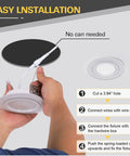 Hands installing 12 Pack Four Inch LED Recessed Night Light Retrofit Kit With Selectable 5CCT CRI90 1050lm 10.5W Equal 80W Dimmable