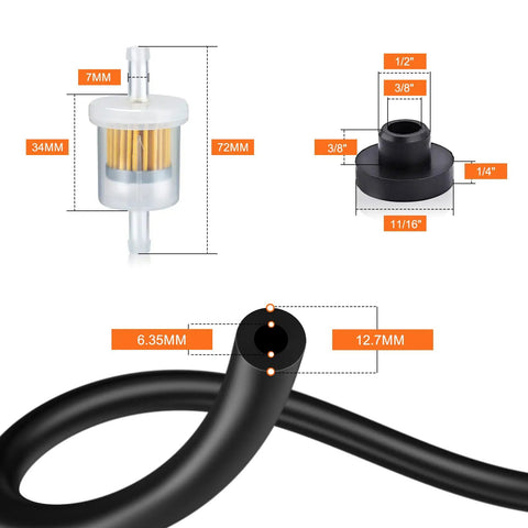 Fuel Tank Grommet And Shut Off Valve For 33/64 Inch Hole Fits MTD, Troy-Bilt, Toro, Craftsman Generators, Lawn Mowers, Snow Blowers, Tillers