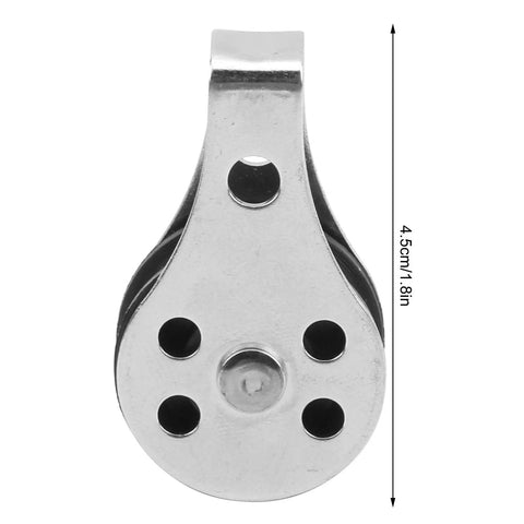 Front view of Two Pack Nylon Marine Pulleys 25mm Stainless Steel Bearing Block Rope Runner Wheel For Boats Yachts Ships Waterproof Rustproof