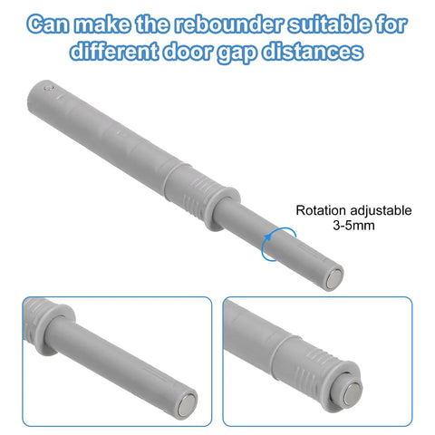 Magnetic Push Latch Cabinet Hardware Pack Of 10 Pcs with rotation adjustment for door gap, grey plastic