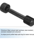 Pro Grade Heavy Duty Hydraulic Knockout Punch Draw Stud Kit With M20 x 1.5 And M10 x 1 Threads, chrome steel close-up