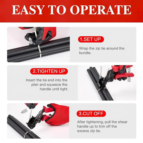 Beefy Metal Zip Tie Gun Kit With 100 Stainless Steel Zip Ties 11.8 Inch Long Fastening And Cutting Tool instructions