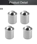 Heavy Duty Stainless Steel Ball Plunger Cabinet Catch And Drawer Latch 4 Pack Premium Silver Tone Hardware close-up view.
