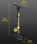 High Pressure Bike Floor Pump for Precision Inflation, Steel Barrel, 160 PSI, 3 Inch Analog Gauge, TwinHead DX5 Pump Head