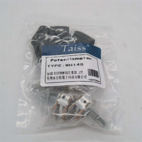 Packaged Five Pack 10K Ohm Rotary Potentiometers With Split Shaft And Knurled 6mm Shaft Linear Type B Dual Taper Audio