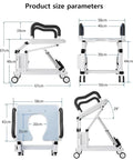 Dimensions of Electric Toilet Chair Seat Riser With Smooth Gliding Wheels And Locked Brakes, Anti Slip Armrests, Ergonomic Lifter For Seniors.