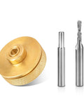 Inlay Bushing Kit 9500 Replacement with solid brass router inlay kit, 1/4 inch bit, and 1/8 inch downcut carbide spiral.