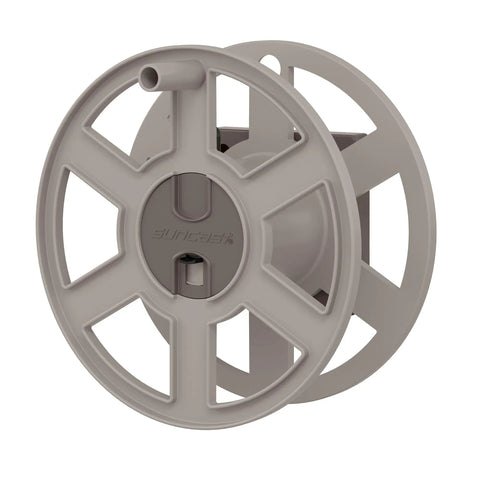 100 Ft Garden Hose Holder Wall Mount With Manual Retractable Sidewinder Hose Reel For Outdoor Use Heavy Duty Space Saving Taupe Resin Storage