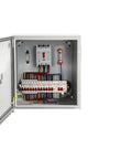 Built Tough Steel Electrical Box Waterproof For Outdoor And Indoor Use Junction Box 30 X 20 X 15 Cm open with breakers