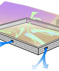 Illustration of airflow in a foundation with 220 CFM Stainless Steel Crawl Space Vent Fan With Dual Fans For Foundation Venting Radon Mitigation And Basement Drying Freeze Protection Thermostat Keeps Air Fresh And Dry
