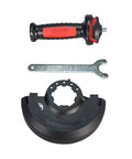 Handle, wrench, and guard attachment for 18V Cordless Angle Grinder With 4.5 Inch And 5 Inch Grinding Wheels Variable Speed Five Settings Fast Brake Stops In Two Seconds Tool Only For DIY Pros And Heavy Duty Projects.